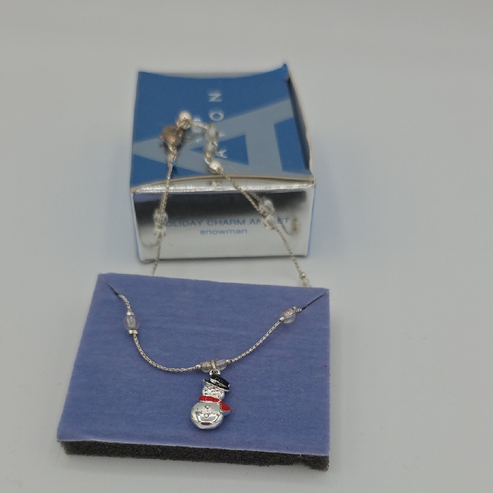 Silver Snowman Necklace